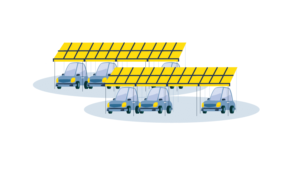 Ombrières de parkings photovoltaïques